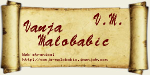 Vanja Malobabić vizit kartica